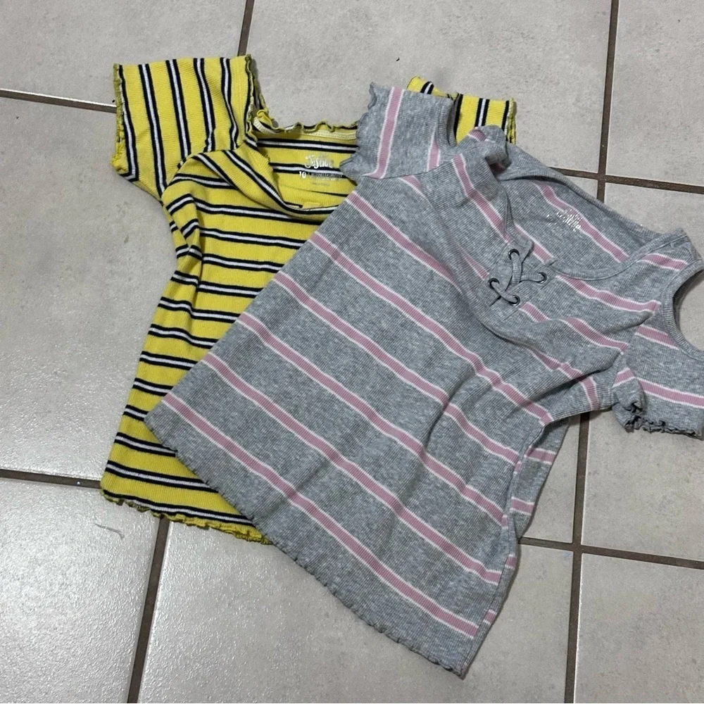 Justice‎ Girls Kids Ribbed Stripe Blouses Top size 10.